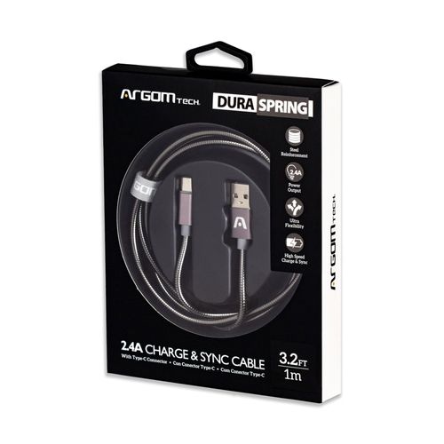Cable Argom Tipo C a USB Metal Trenzado-1 metro
