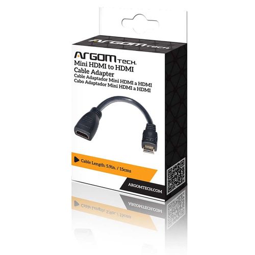 Cable Adaptador Argom mini HDMI a HDMI de 15cm