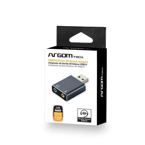Adaptador de Cable Argom de Sonido Estereo USB 2.0