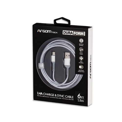 Cable Adaptador Argom Micro USB a USB 2.0 -Blanco
