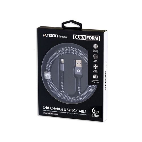 Cable Adaptador Argom Lightning a USB 2.0 - Negro