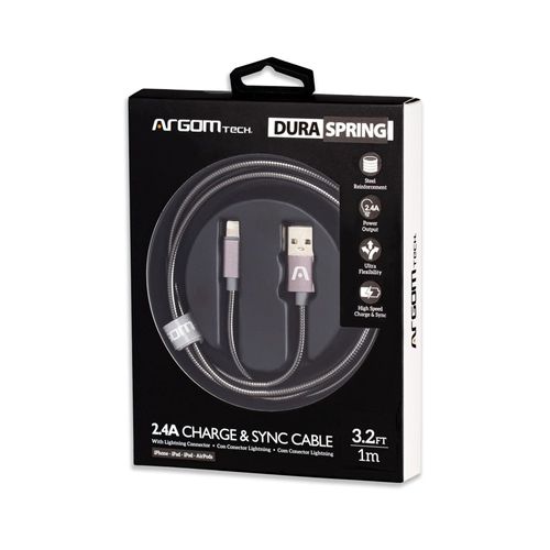 Cable Adaptador Argom Lightning a USB 2.0 - 1m