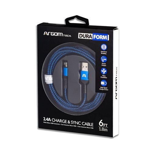 Cable Adaptador Argom Micro USB a USB 2.0 -Azul