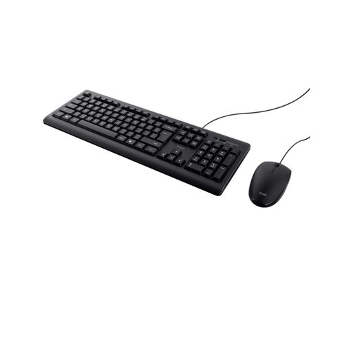 Combo teclado y Mouse Trust primo  alámbrico Negro