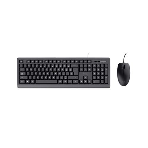 Combo teclado y Mouse Trust primo  alámbrico Negro